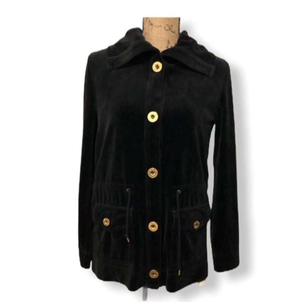 {Jones NY} Velour Drawstring Waist Jacket